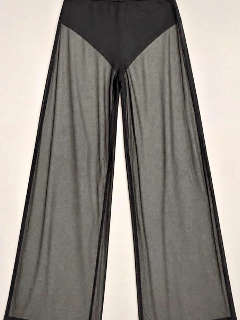 Forever 21 Wide Leg Mesh Pants in Black Size XS NWT